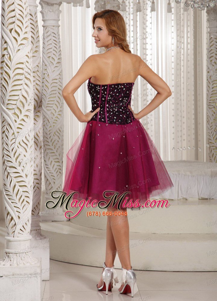 wholesale design own a-line beading brand new cocktail dress fuchsia tulle in new york
