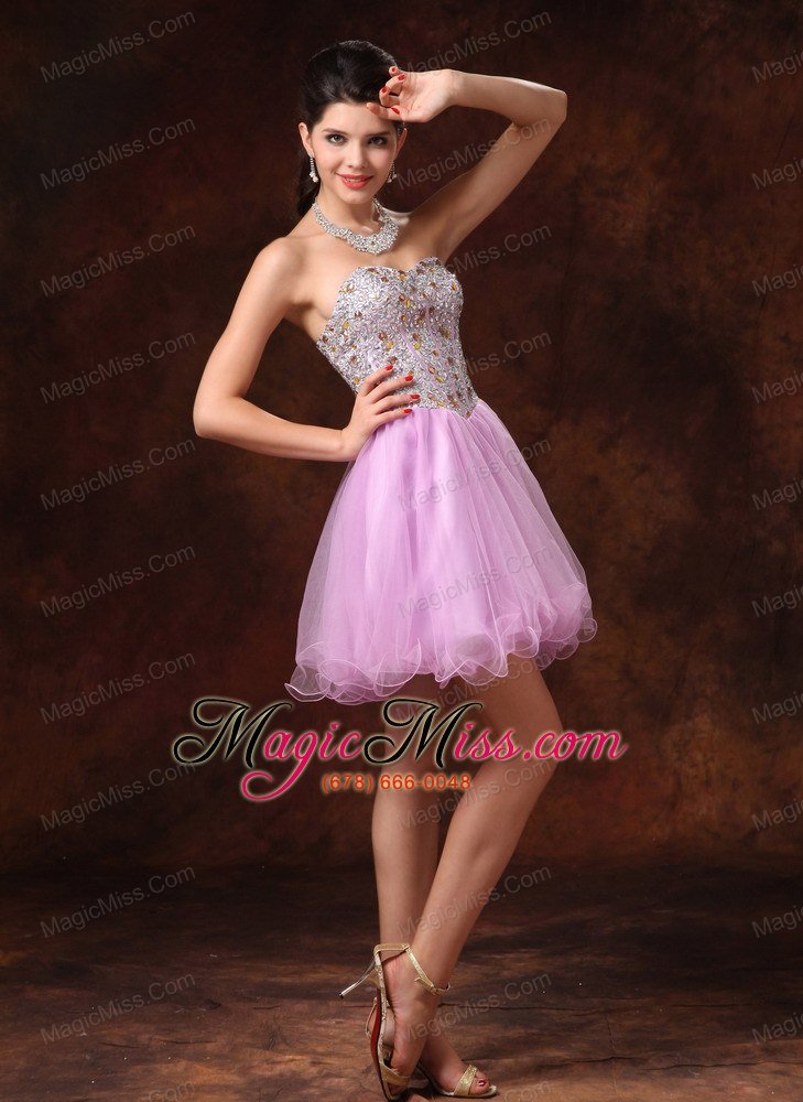 wholesale lavender beaded short a-line tulle backless prom gowns for 2013 custom made hottes