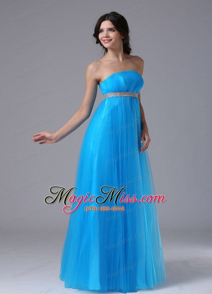 wholesale custom made aqua blue and belt for 2013 prom dress in benicia california