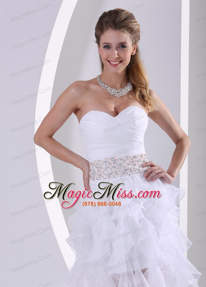 wholesale stylish ruffles design own prom dress with beading and ruch in summer