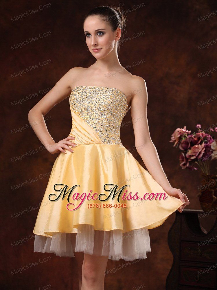 wholesale gold beaded knee-length cocktail / homecoming dress for custom made in royal oak