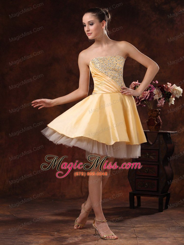 wholesale gold beaded knee-length cocktail / homecoming dress for custom made in royal oak