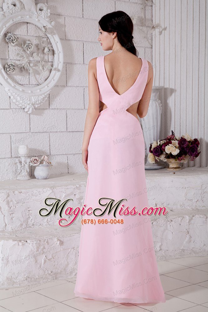 wholesale baby pink prom / evening dress empire bateau ankle-length chiffon