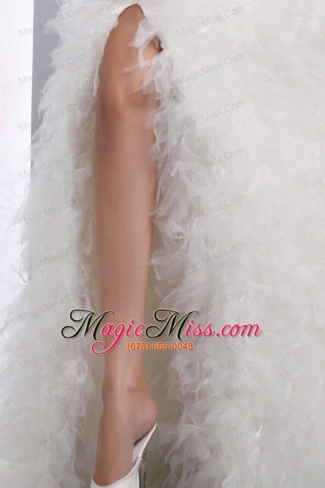 wholesale sexy white a-line spaghetti straps beading prom dress floor-length organza
