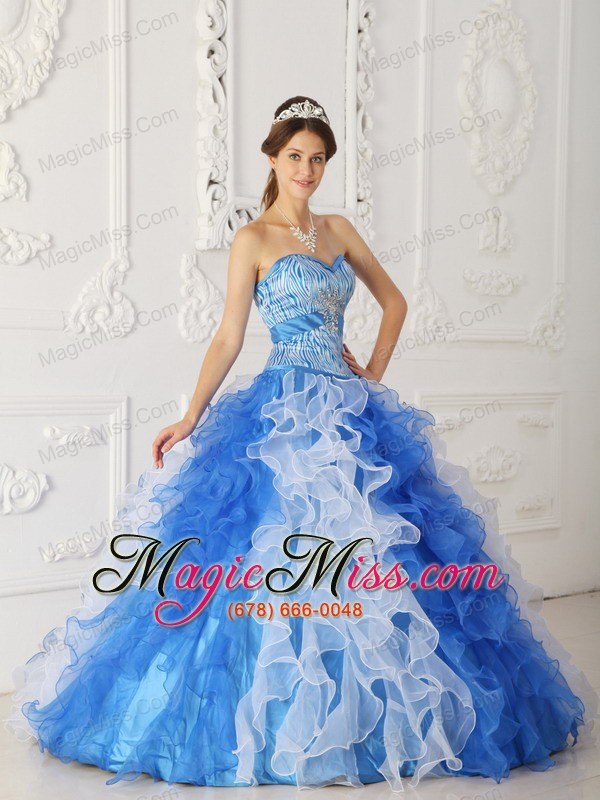 wholesale multi-color a-line / princess sweetheart floor-length organza beading quinceanera dress