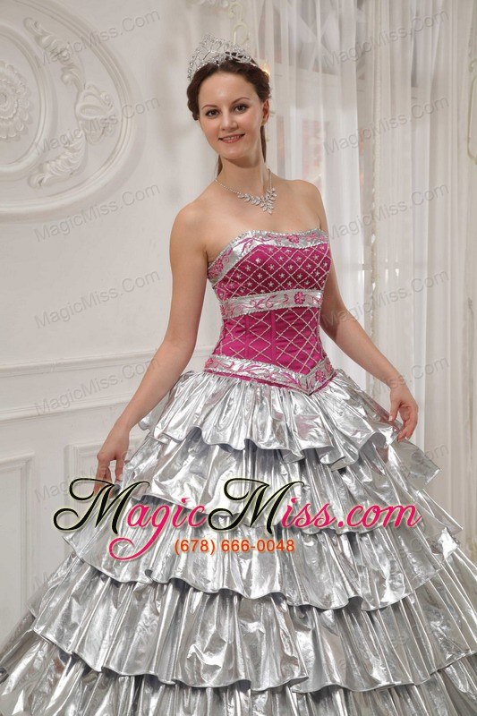 wholesale popular a-line / princess strapless floor-length satin and taffeta beading quinceanera dress