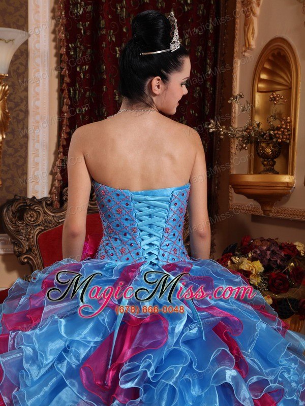 wholesale exclusive ball gown sweetheart floor-length organza beading quinceanera dress