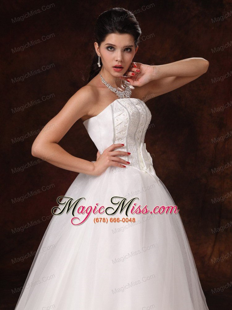 wholesale auburn alabama bowknot a-line floor-length customize stylish wedding dress for 2013