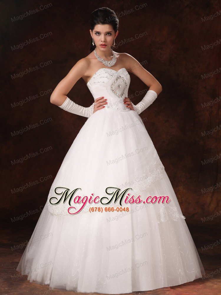 wholesale lace a-line sweetheart beaded organza floor-length wedding dress for custom made in 2013