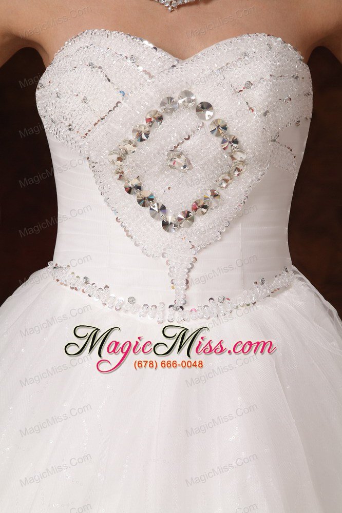 wholesale lace a-line sweetheart beaded organza floor-length wedding dress for custom made in 2013
