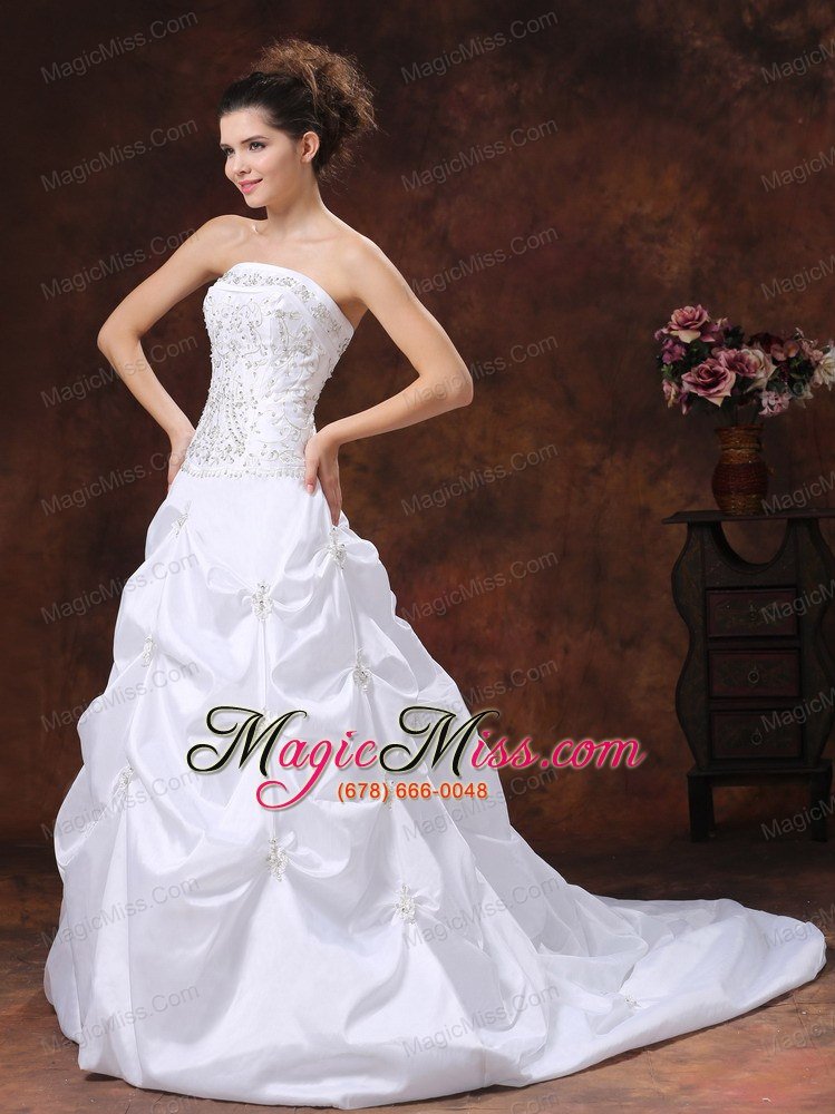 wholesale embroidery bodice and appliques for 2013 wedding dress with strapless