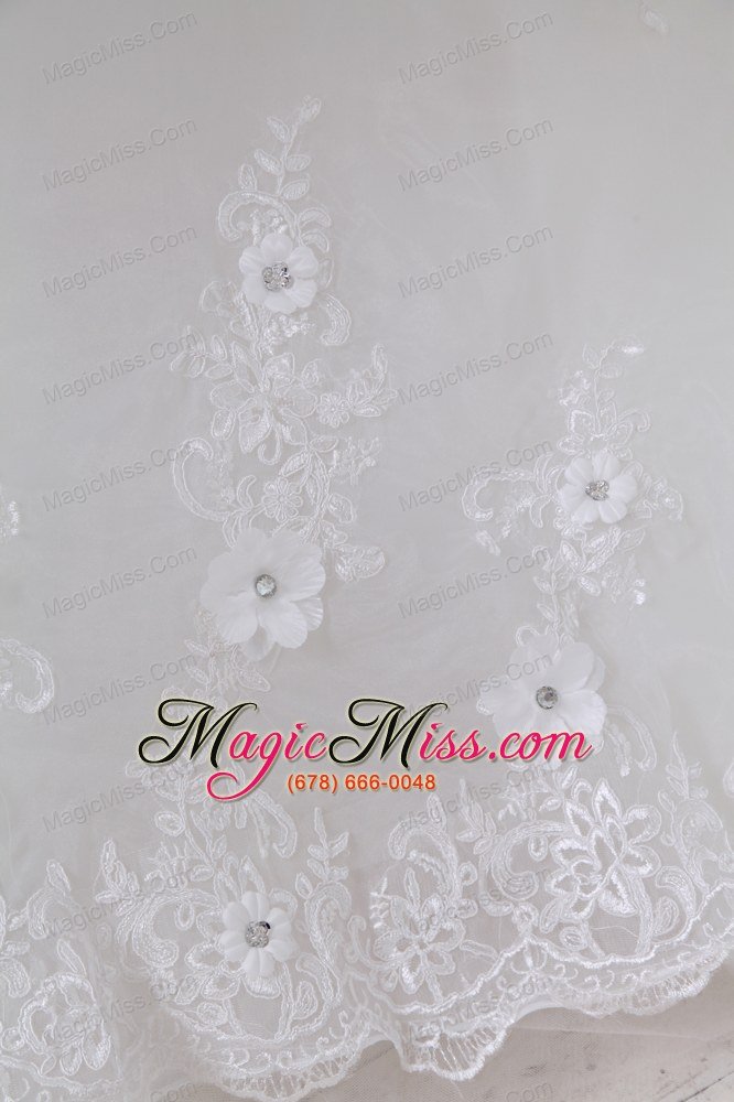 wholesale beautiful a-line sweetheart brush train tulle beading and appliques wedding dress