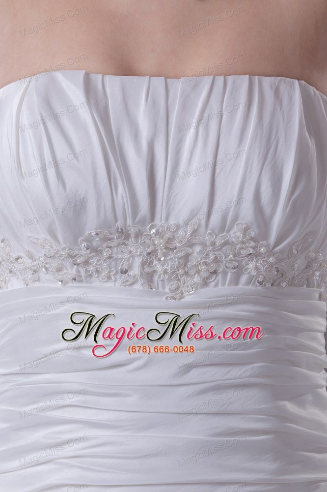 wholesale ruffled layers strapless chapel train princess wedding dress