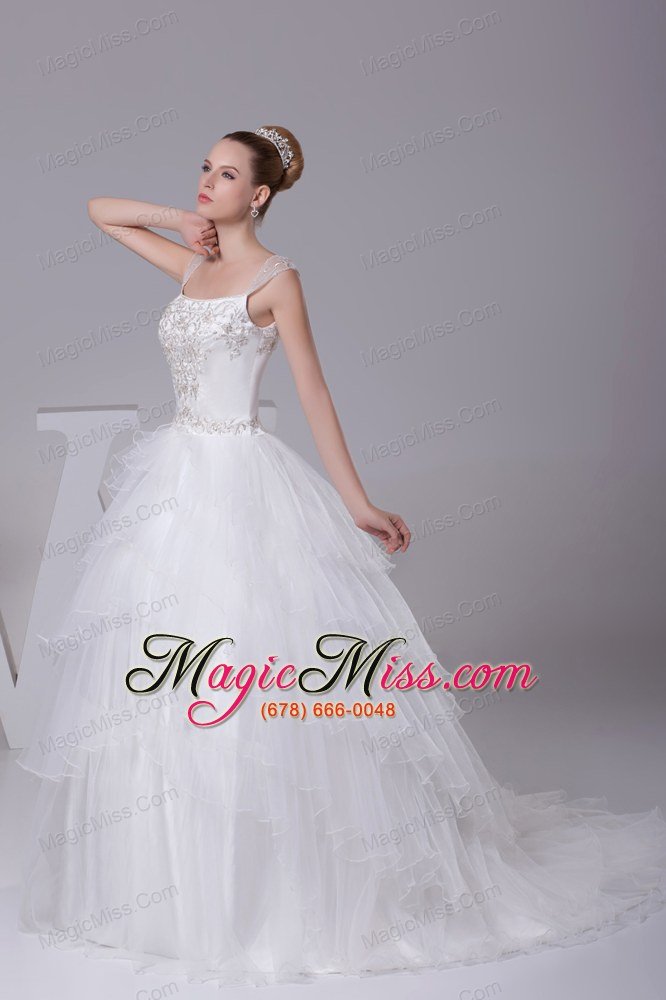 wholesale embroidery ball gown court train square wedding dress