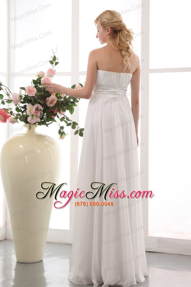 wholesale white empire strapless floor-length chiffon ruch maternity dress