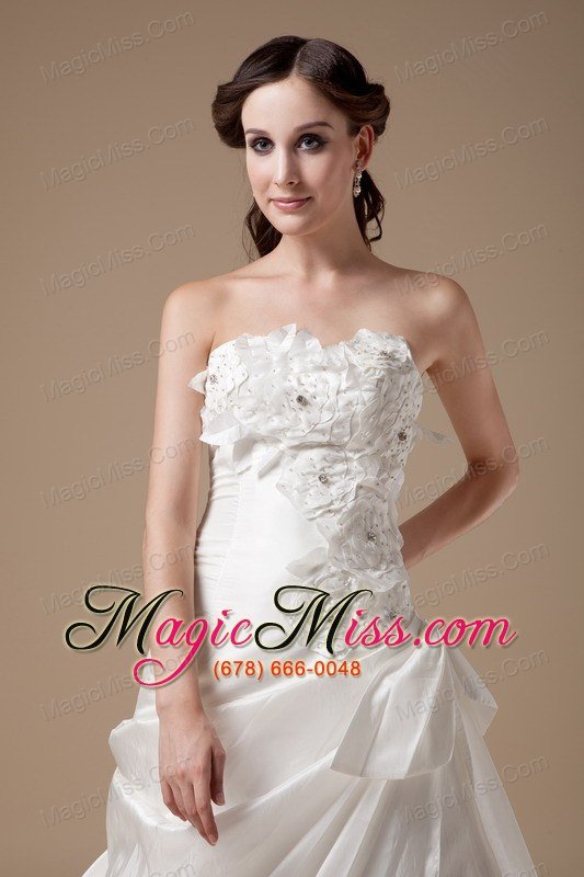 wholesale elegant a-line sweetheart brush train taffeta appliques wedding dress