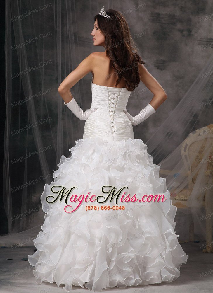 wholesale gorgeous a-line strapless floor-length organza beading wedding dress