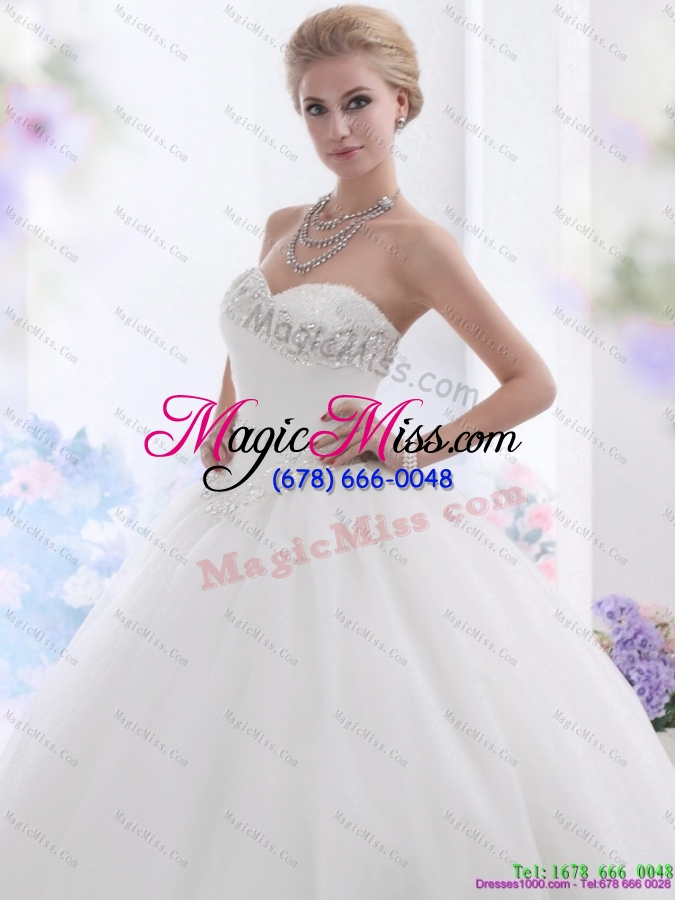 wholesale perfect ball gown white 2015 wedding dresses with rhinestones