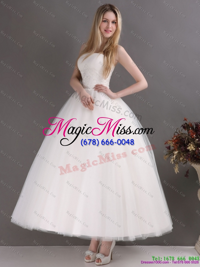 wholesale 2015 perfect sweetheart ankle-length lace wedding dress