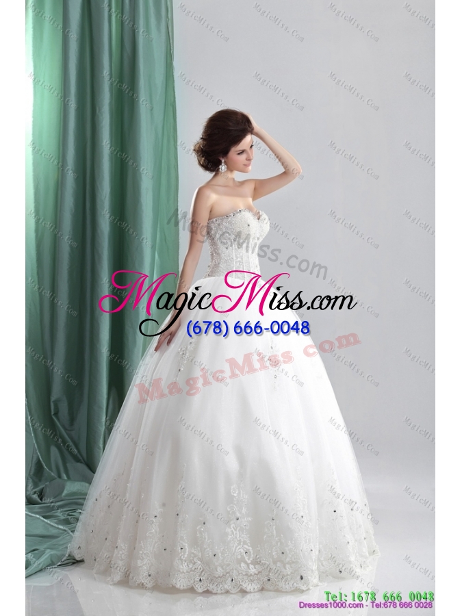 wholesale the super hot 2015 sweetheart wedding dress with beading and lace