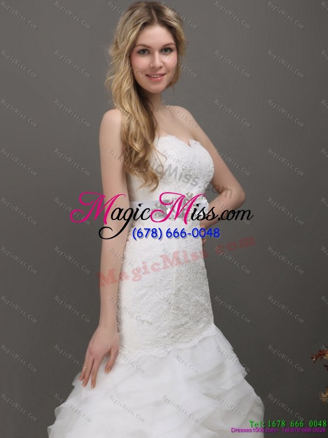wholesale 2015 fashionable sweetheart wedding dress with lace and appliques