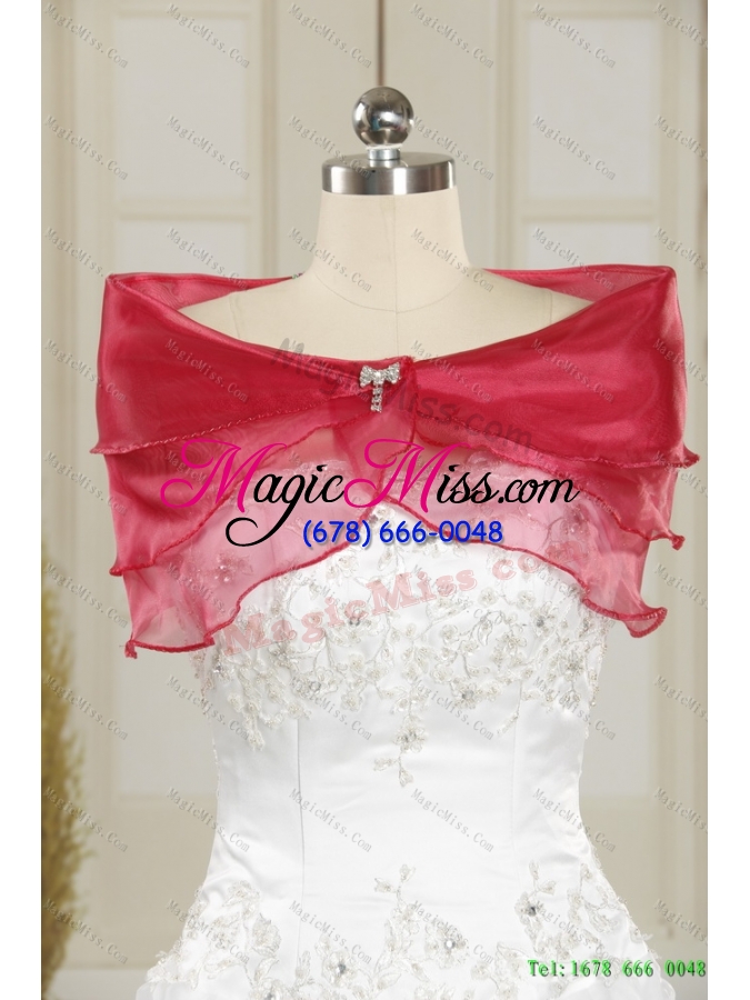 wholesale 2015 white sweetheart beading and lace wedding dresses with  brush train