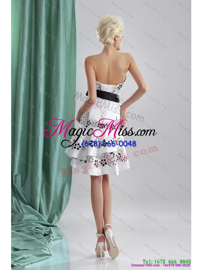 wholesale popular sweetheart short wedding dresses with emboidery and bownot