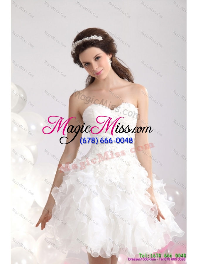 wholesale pretty white sweetheart wedding gowns with ruffles and sequins