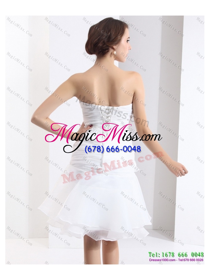 wholesale 2015 wonderful strapless short wedding dress with knee-length