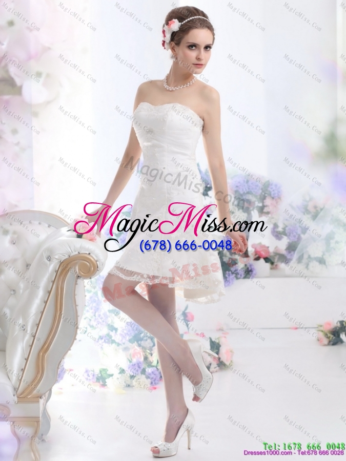 wholesale 2015 classical sweetheart mini length wedding dress with lace