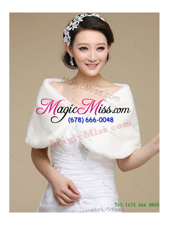 wholesale perfect white v neck ruching bridal dresses with  brush train