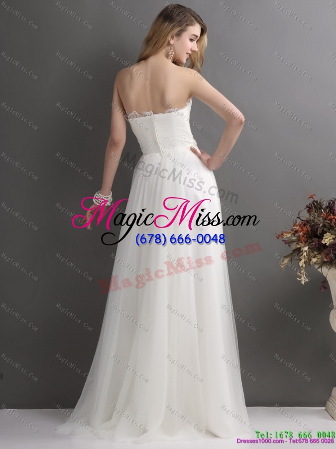 wholesale 2015 beautiful strapless wedding dress with beading and appliques