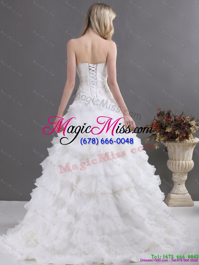 wholesale 2015 brand new sweetheart wedding dress with lace and ruffles