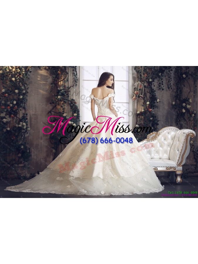 wholesale 2015 the super hot off the shoulder lace wedding dress with floor length