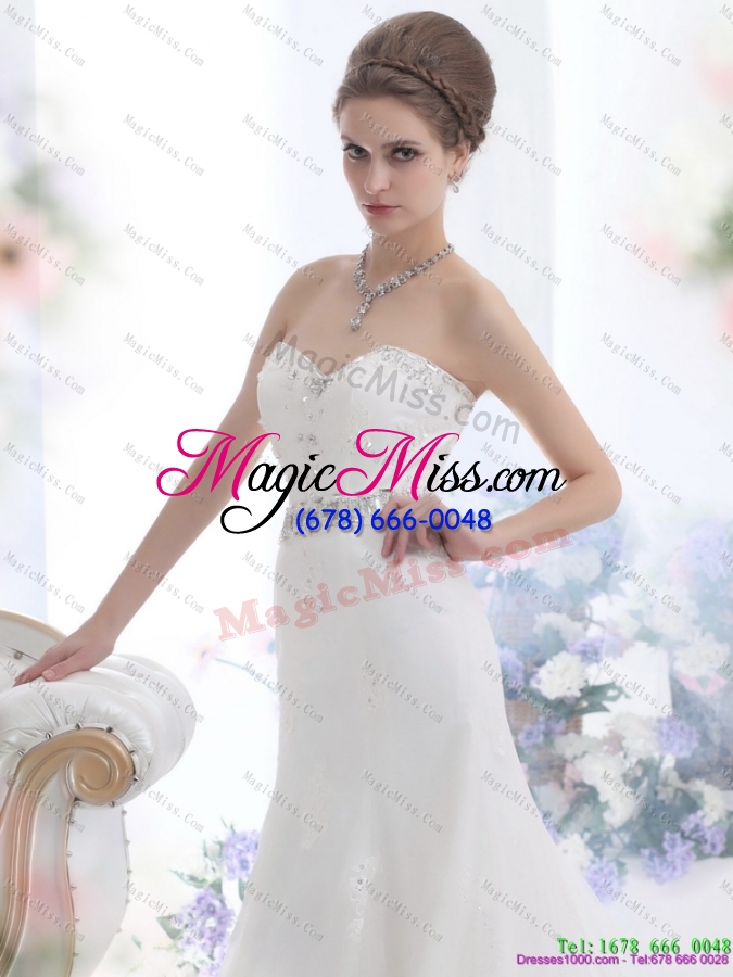 wholesale 2015 modest sweetheart paillette wedding dress with floor-length