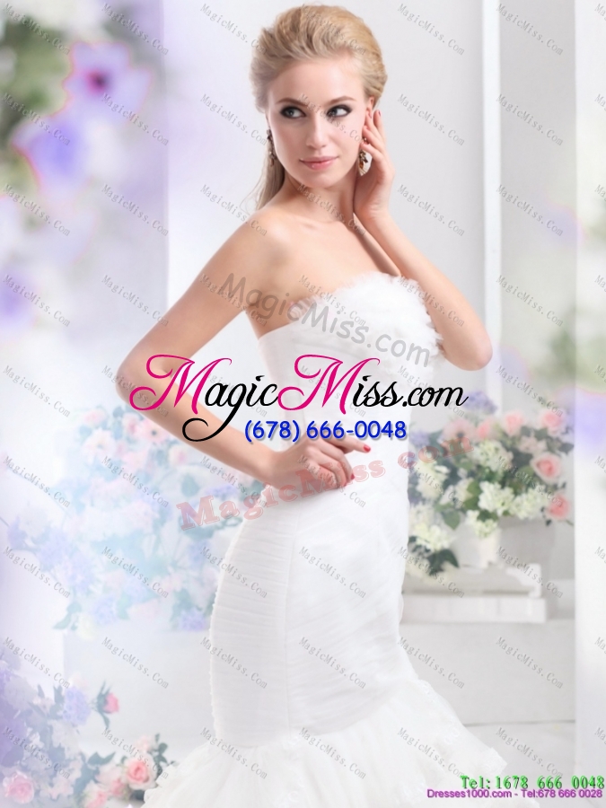 wholesale 2015 brand new strapless wedding dress with mermaid