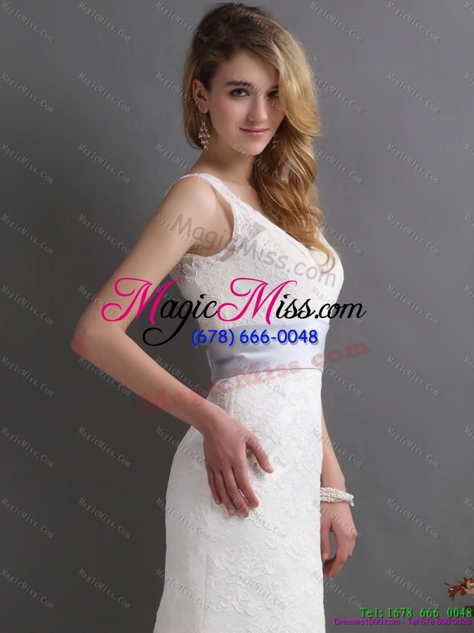 wholesale 2015 classical v neck lace and sash wedding dress