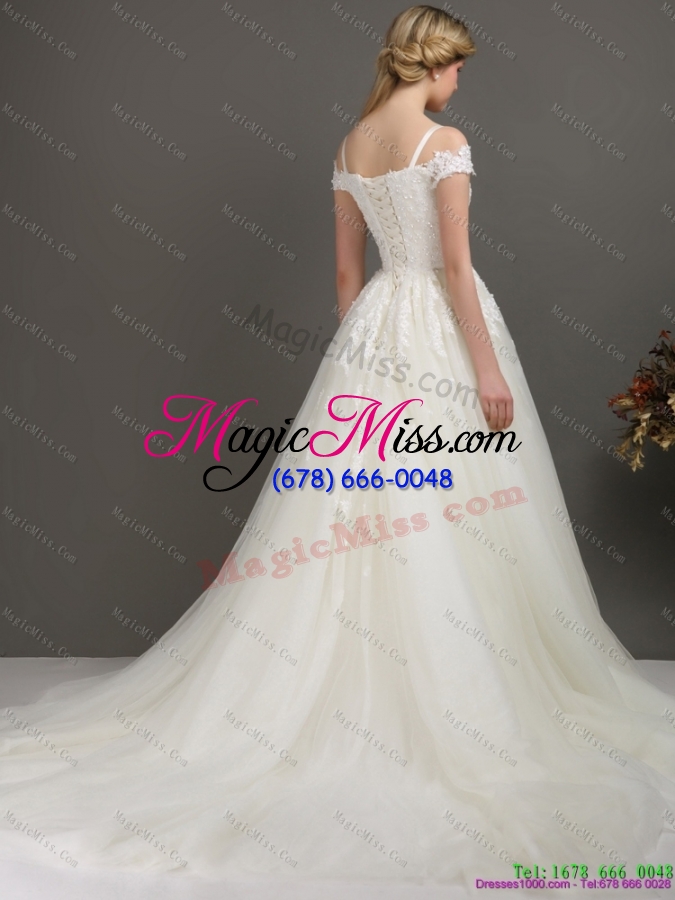 wholesale 2015 new off the shoulder wedding dress with beading