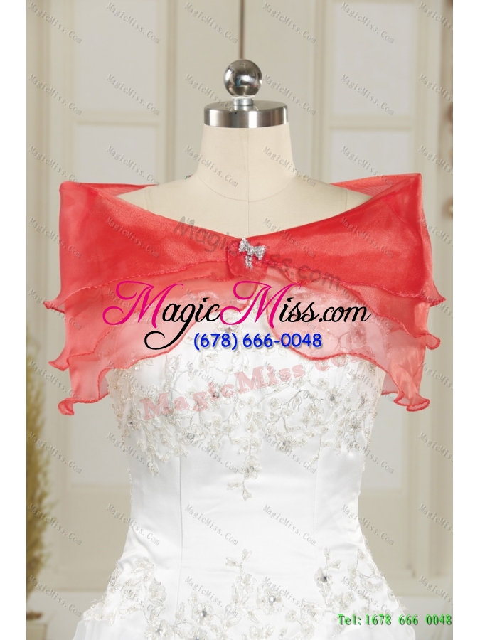 wholesale perfect strapless red 2015 detachable prom skirts with ruffles and beading
