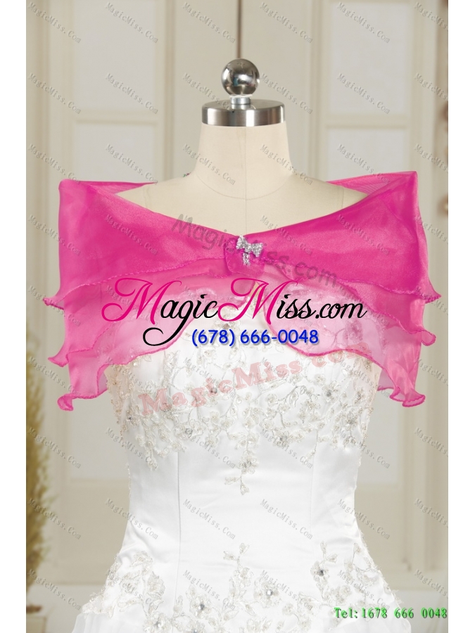 wholesale perfect sweetheart hot pink 2015 detachable prom skirts with appliques