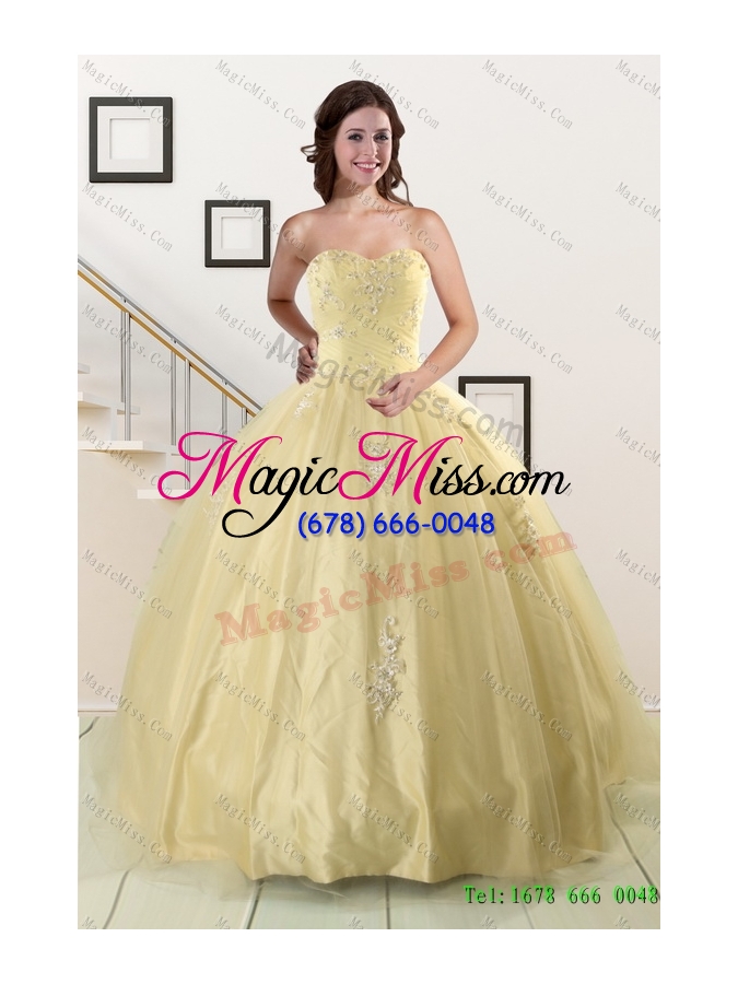 wholesale champagne ball gown quinceanera dress and square knee length dama dresses and cute  beading little girl dress