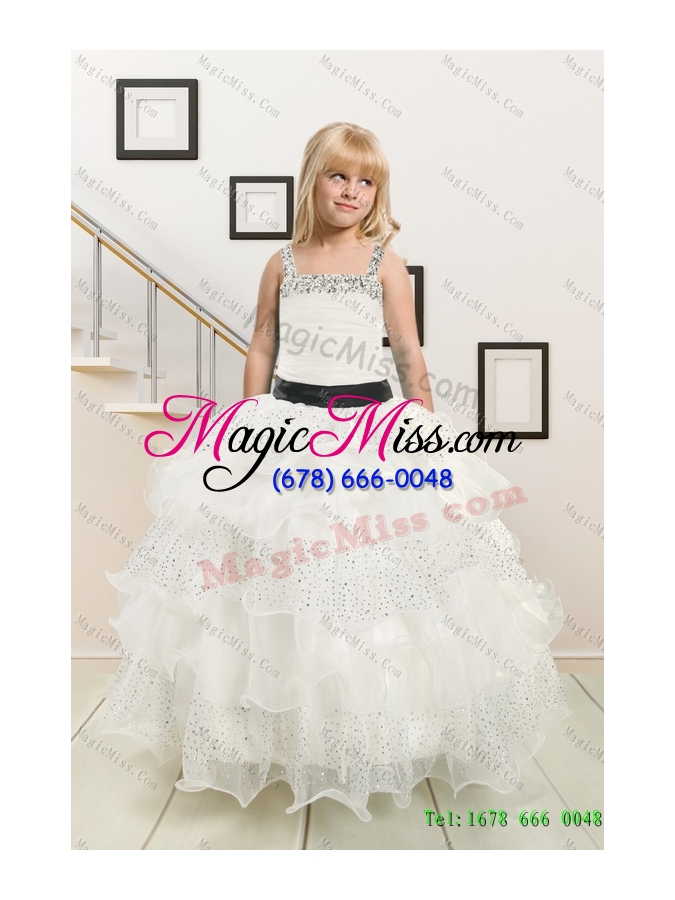 wholesale white strapless beading quinceanera dress and baby pink short beading prom dresses and  affordable little girl pageant dress with beading and ruffles