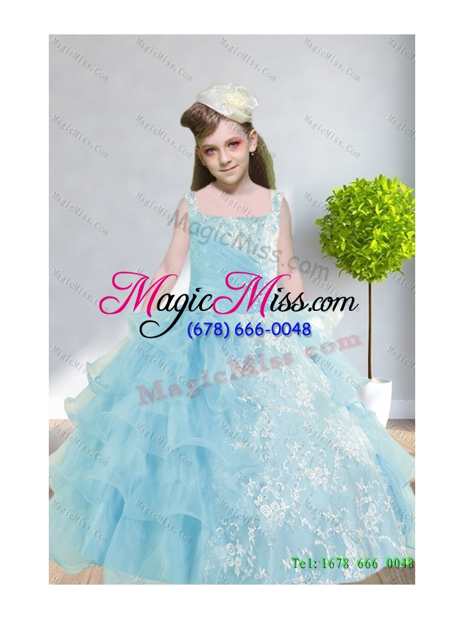 wholesale strapless ruffles elegant quinceanera dress and pretty sweetheart beading prom dress and ruffles baby bule little girl pageant dress