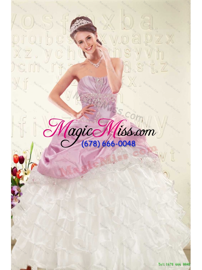 wholesale strapless beading multi color quinceanera dress and ruching short prom dresses and beading multi color little girl dress