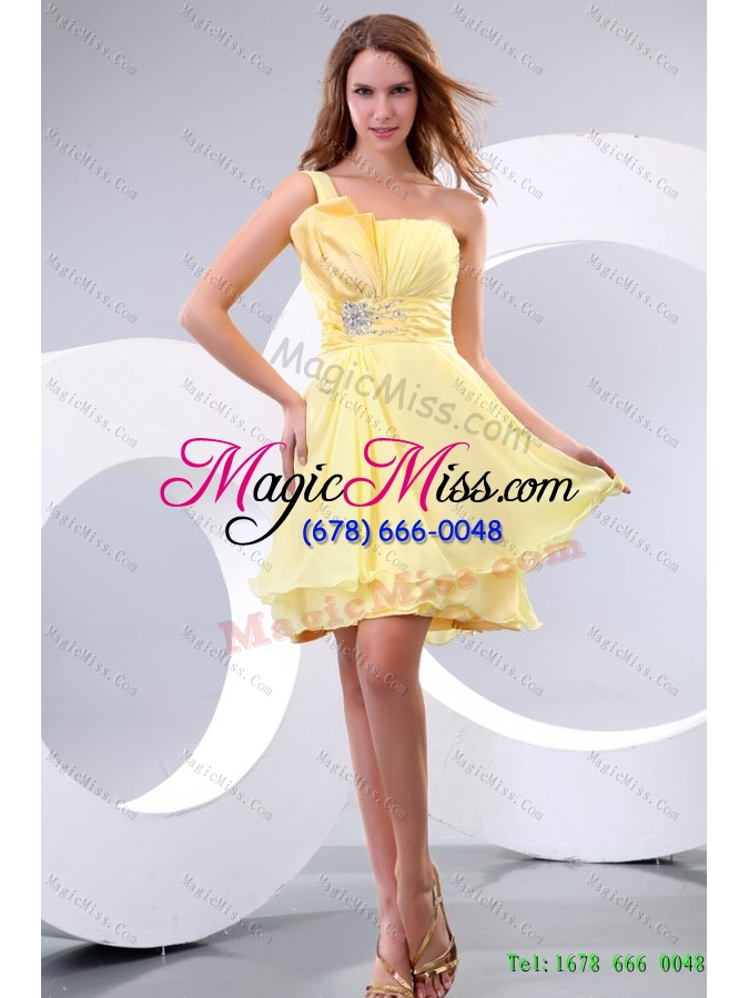 wholesale perfect beading and ruffles quinceanera dress and beading yellow one shoulder dama dresses and multi color ball gown pageant dresses for little girl