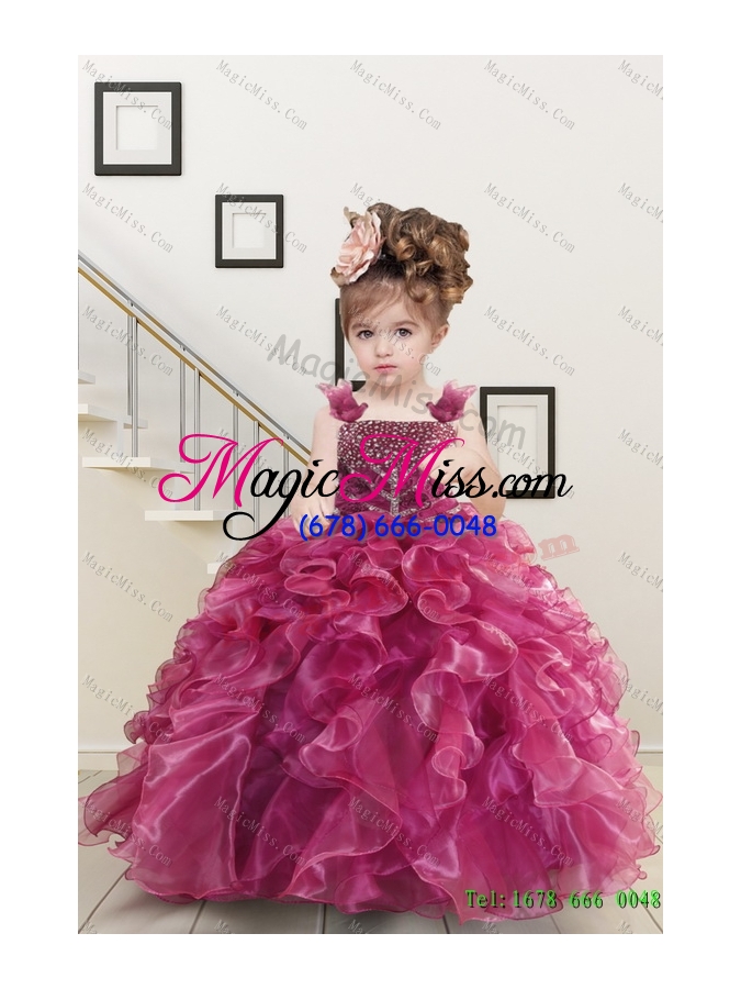 wholesale ruffles one shoulder sweet 16 dress and red long beading prom dresses and ball gown straps beading little girl dress