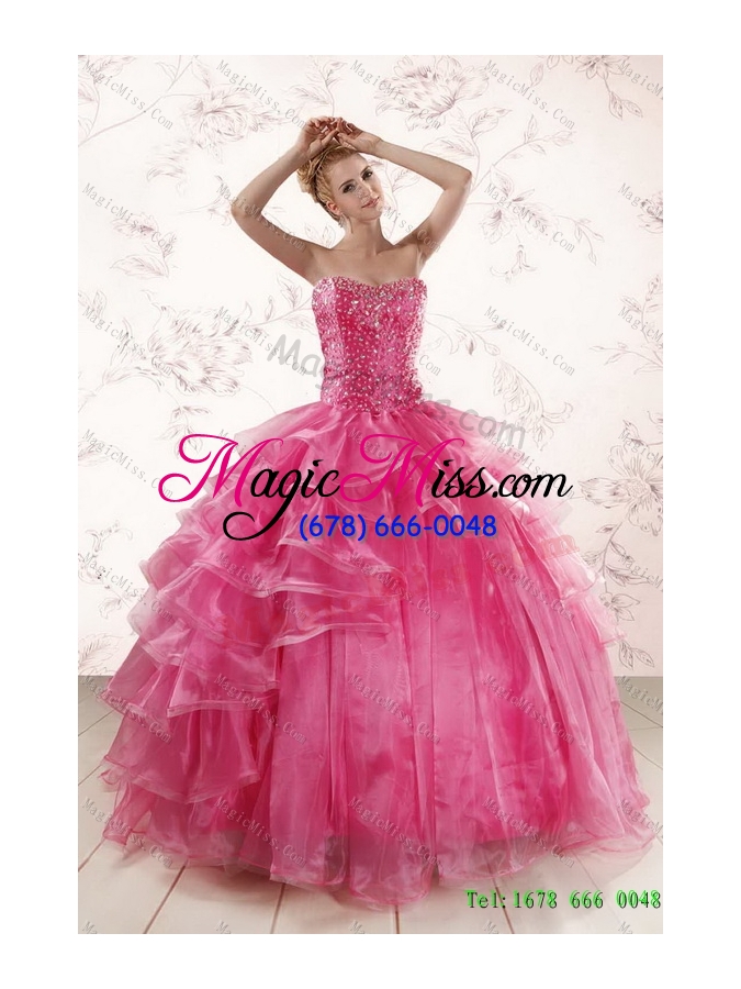 wholesale coral red strapless beading sweet 16 dress and  sweetheart beading prom dresses and halter top little girl dress