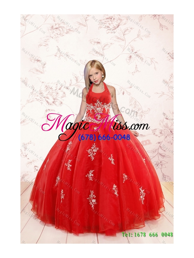 wholesale sweetheart ball gown red quinceanera gown and v neck beading short prom dresses and  red halter top little girl dress