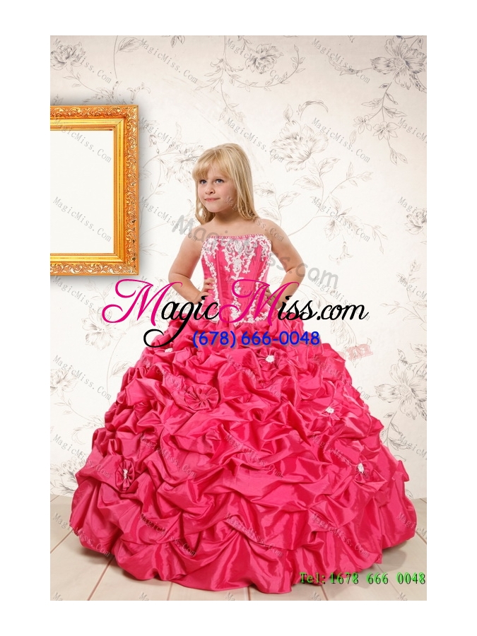 wholesale appliques and pick ups quinceanera dress and white long dama dresses and strapless flower girl dress