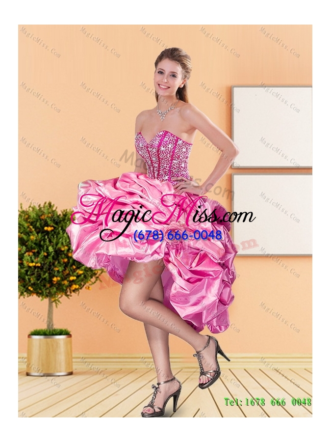 wholesale modest beading and pick ups sweetheart quinceanera dresses for 2015 spring